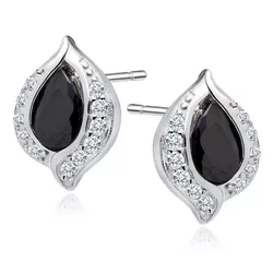 OLIVIE Stříbrné náušnice LUNA BLACK 7324