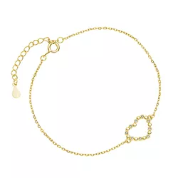 OLIVIE Stříbrný náramek SRDCE GOLD 5210
