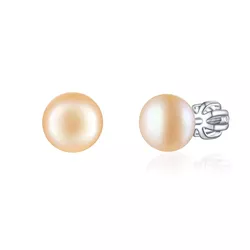 Stříbrné 8mm náušnice PERLY PEACH 7989