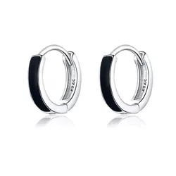OLIVIE Stříbrné náušnice KROUŽKY BLACK 4318