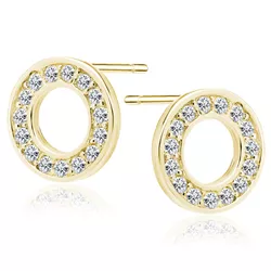 Stříbrné náušnice KRUH GOLD 9505