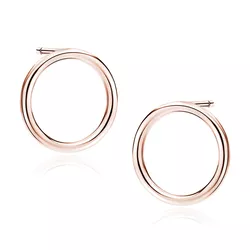 OLIVIE Stříbrné náušnice VELKÝ KRUH ROSE 7318