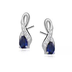 OLIVIE Stříbrné náušnice se zirkonem BLUE 3590