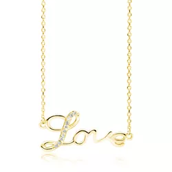 OLIVIE Stříbrný náhrdelník LOVE GOLD 4081