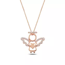 OLIVIE Stříbrný náhrdelník ANDĚL ROSE 5222