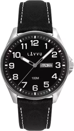 Ocelové pánské hodinky LAVVU LWM0145 BERGEN Black / Top Grain Leather