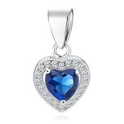 OLIVIE Stříbrný přívěsek SRDÍČKO SAPPHIRE 1769