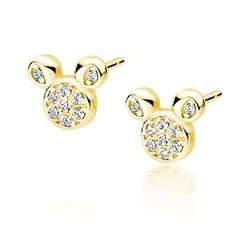OLIVIE Stříbrné náušnice GOLD MOUSE 4500