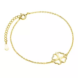 OLIVIE Stříbrný náramek ZLATÝ ČTYŘLÍSTEK 3670