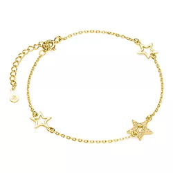 OLIVIE Stříbrný náramek HVĚZDY GOLD 4267