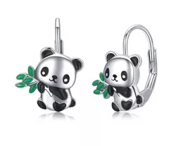 OLIVIE Stříbrné náušnice PANDA 7188