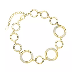 OLIVIE Stříbrný náramek KRUHY GOLD 7451