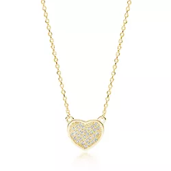 OLIVIE Stříbrný náhrdelník SRDÍČKO GOLD 4078