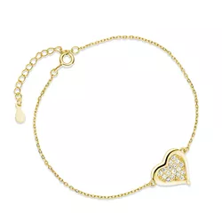 OLIVIE Stříbrný náramek SRDÍČKO GOLD 5472