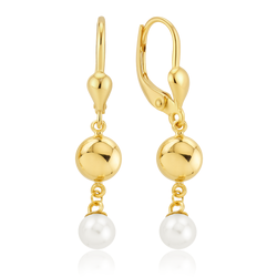 MINET Zlaté náušnice s kuličkami a perlami Au 585/1000