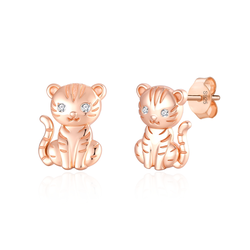 Stříbrné náušnice TYGR ROSE 9699