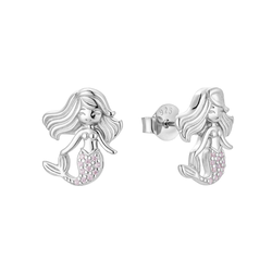 Stříbrné dětské náušnice MOŘSKÁ PANNA 9942