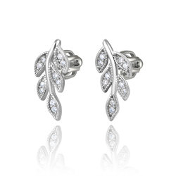 OLIVIE Stříbrné náušnice na šroubek VĚTVIČKA 5409