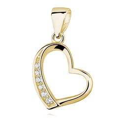 OLIVIE Stříbrný přívěsek ZLATÉ SRDCE 3054