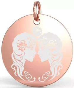 Přívěsek stříbro rose gold znamení blíženci 16 mm