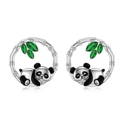 Stříbrné náušnice PANDA 7838