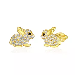 Stříbrné náušnice KRÁLÍK GOLD 8034