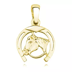 OLIVIE Stříbrný přívěsek PODKOVA S KONĚM GOLD 4556