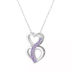 OLIVIE Stříbrný náhrdelník SRDCE VIOLET 7134