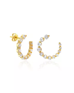 OLIVIE Stříbrné náušnice MOON GOLD 7235