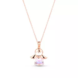 OLIVIE Stříbrný náhrdelník KŘIŠŤÁLOVÝ ANDĚL ROSE 5581