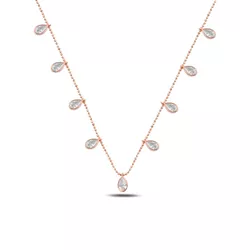 OLIVIE Stříbrný náhrdelník KAPKY ROSE 4781