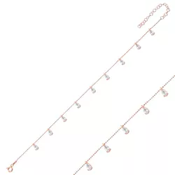 Stříbrný řetízek na nohu ROSE SLZIČKY 8264
