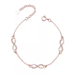 OLIVIE Stříbrný náramek NEKONEČNO ROSE 4183