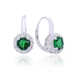 OLIVIE Stříbrné visací náušnice GREEN 2709