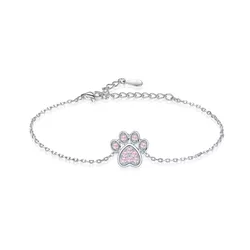Stříbrný náramek TLAPKA PINK 8105