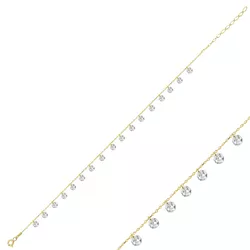 OLIVIE Stříbrný řetízek na nohu GOLD 5804