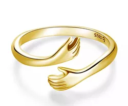 OLIVIE Stříbrný prsten OBJETÍ GOLD 7198