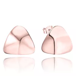 MINET Moderní Rosegold stříbrné náušnice