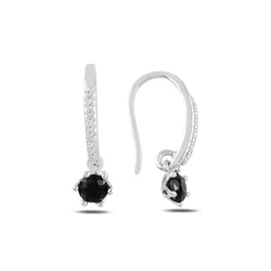 OLIVIE Stříbrné závěsné náušnice BLACK 4772