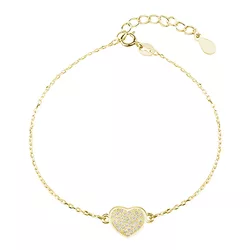 OLIVIE Stříbrný náramek SRDÍČKO GOLD 4938