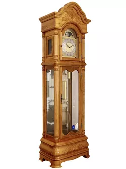 Adler 10029-OAK - Sloupové majestátní hodiny s půlovým závažovým strojem od německé firmy Hermle