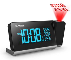 Budík s projekcí času a vnitřní teploty GARNI 165 Arcus