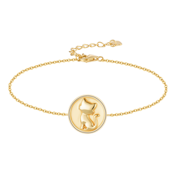 Stříbrný náramek KOČKA GOLD 9691