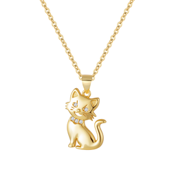 Stříbrný náhrdelník KOČKA GOLD 9693