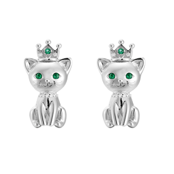 Stříbrné náušnice KOČKA 9658
