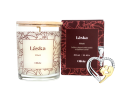 Svíčka Láska se stříbrným přívěškem MAMINKA