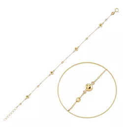 MINET Elegantní zlatý náramek s kuličkami Au 585/1000 1,30g