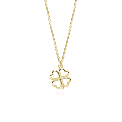 OLIVIE Stříbrný řetízek ZLATÝ ČTYŘLÍSTEK 3671