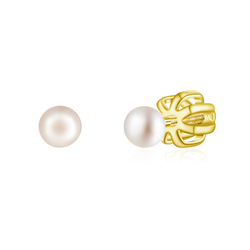 Stříbrné 3mm náušnice PERLY AAA GOLD 9113