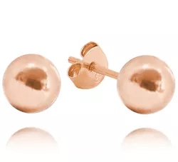 MINET Rose gold stříbrné náušnice KULIČKY 8 mm